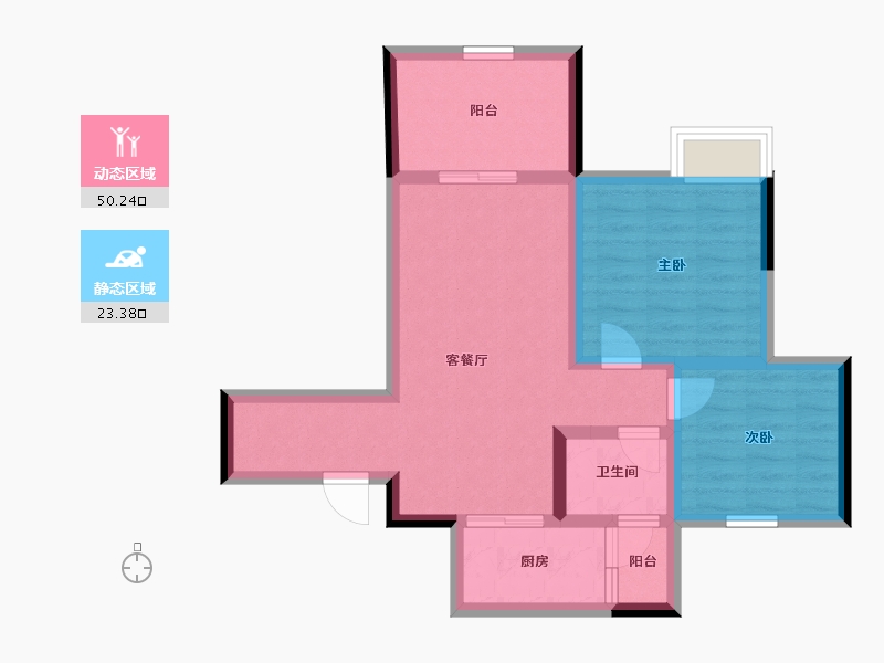 四川省-遂宁市-烨宇·锦绣江山-64.59-户型库-动静分区