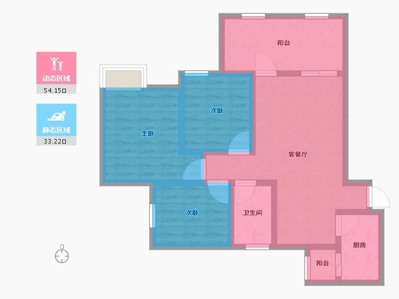 四川省-遂宁市-烨宇·锦绣江山-76.88-户型库-动静分区