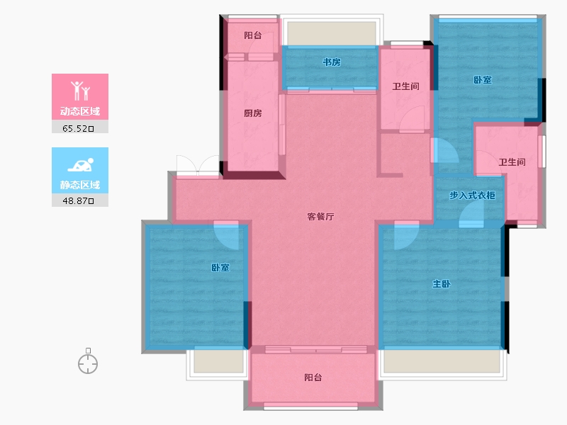 贵州省-黔东南苗族侗族自治州-冠顺山江华府-102.10-户型库-动静分区