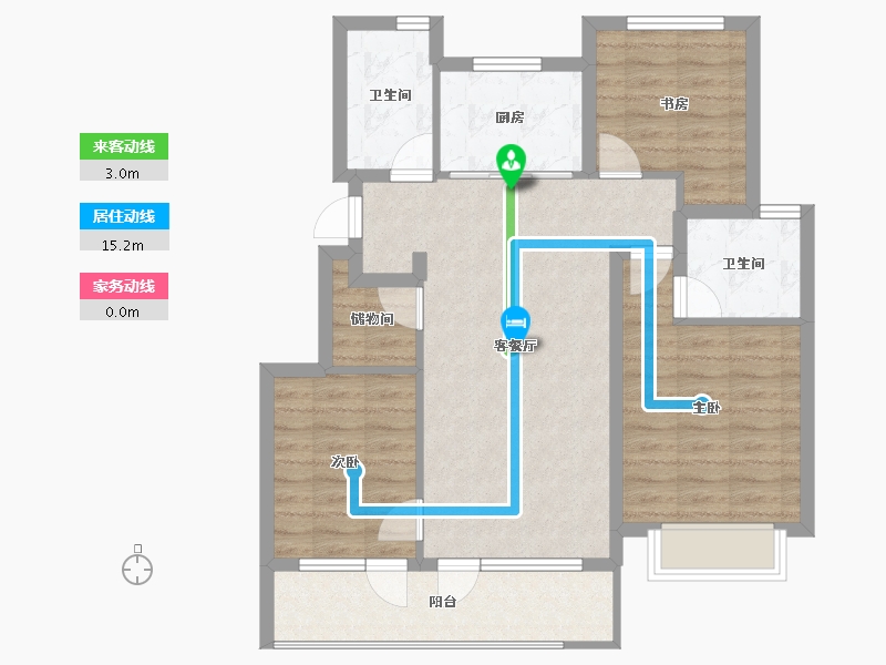 浙江省-宁波市-保利翡翠城市·和光城樾二期-85.05-户型库-动静线