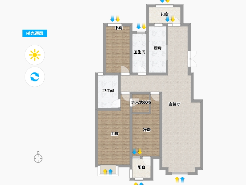 天津-天津市-天房·泊玺苑-116.07-户型库-采光通风