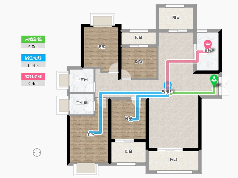 福建省-宁德市-天润国际-113.40-户型库-动静线