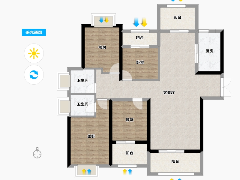 福建省-宁德市-天润国际-113.40-户型库-采光通风