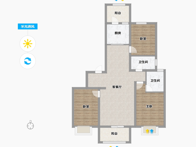 山西省-太原市-山投·青运城-97.23-户型库-采光通风