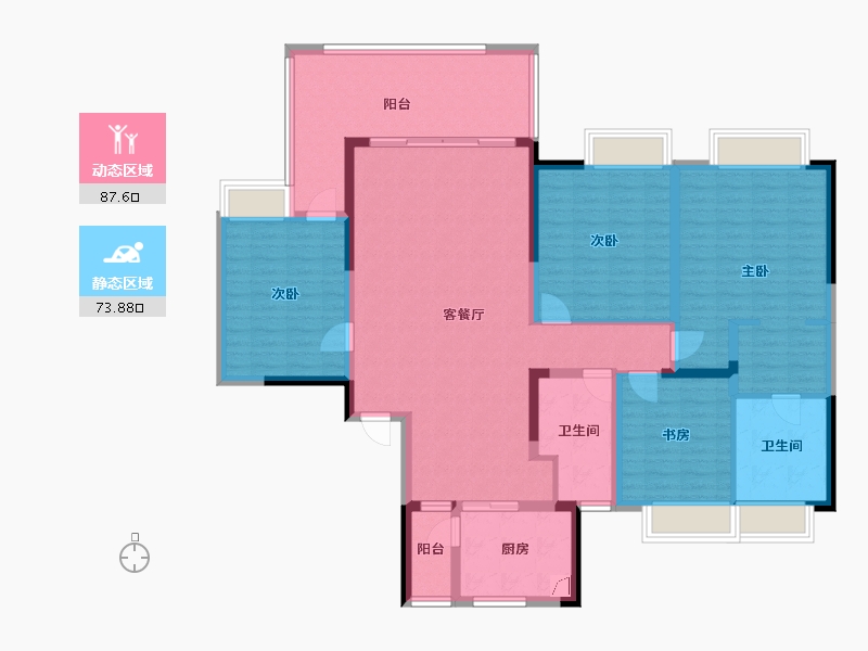 贵州省-贵阳市-远大美域远大3期-145.00-户型库-动静分区