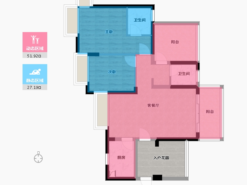 广东省-汕尾市-振业时代花园-65.00-户型库-动静分区