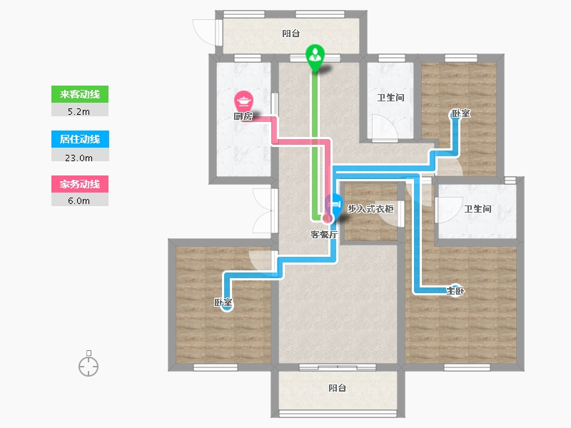 江苏省-宿迁市-中豪·运河澜湾-101.60-户型库-动静线