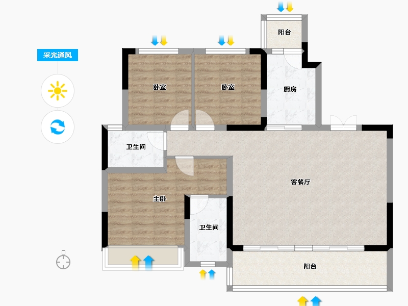 四川省-成都市-中旅千川阅-98.40-户型库-采光通风