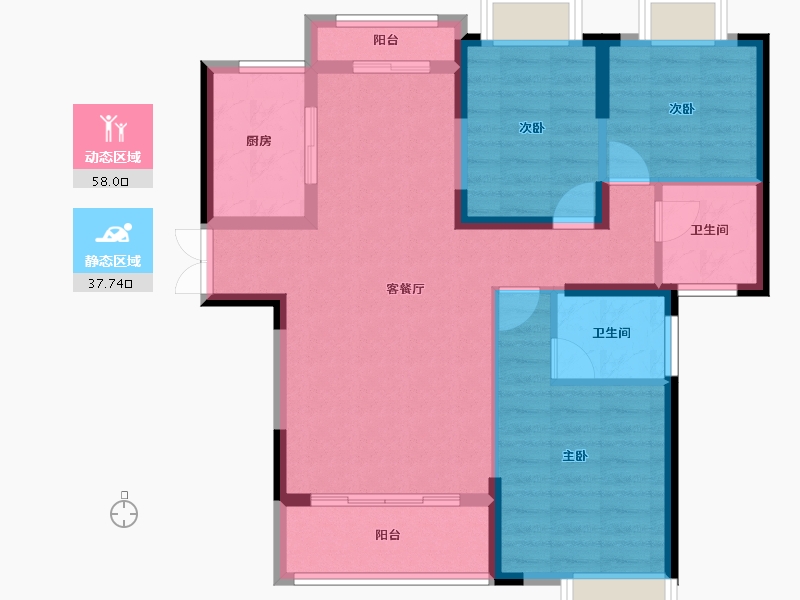 湖南省-常德市-宏泰·玖州府-85.42-户型库-动静分区