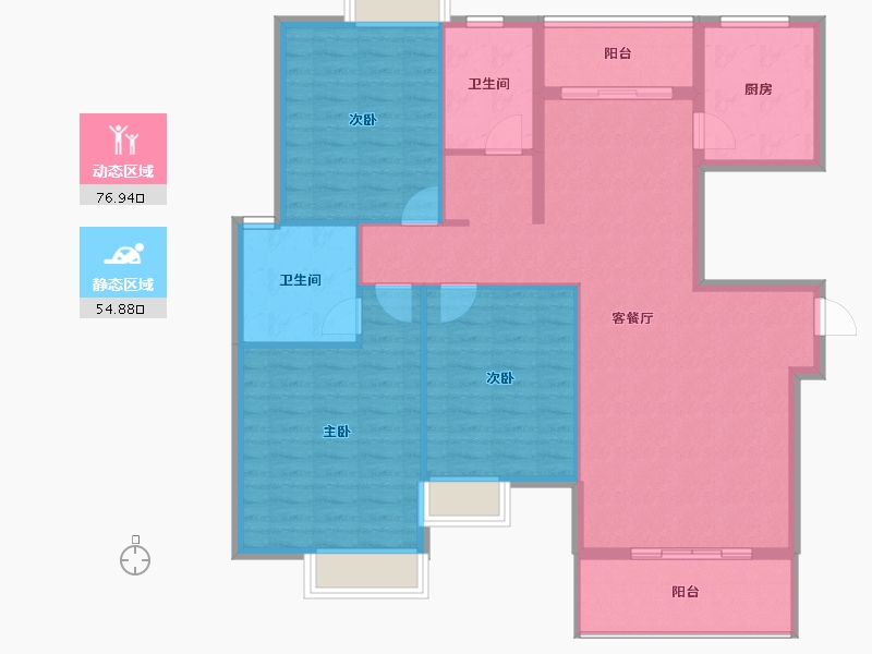 福建省-宁德市-屏南华阳小区一期-120.47-户型库-动静分区