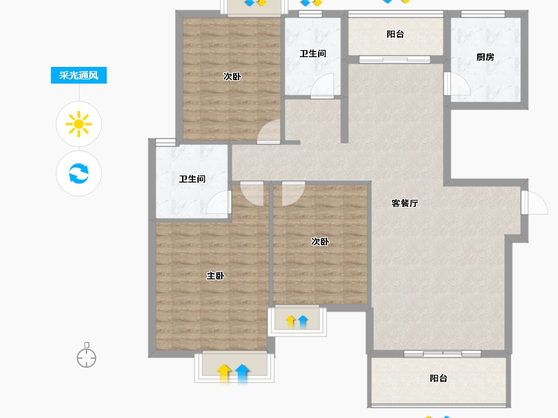 福建省-宁德市-屏南华阳小区一期-120.47-户型库-采光通风