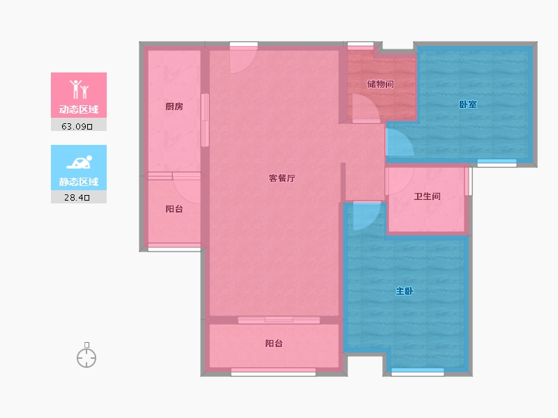 江苏省-宿迁市-中豪·运河澜湾-81.60-户型库-动静分区