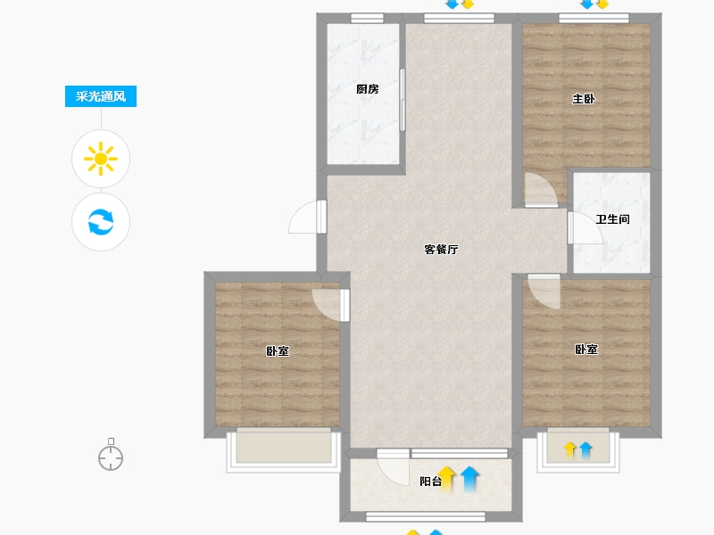 辽宁省-沈阳市-吴中桃花源一期御园-88.00-户型库-采光通风