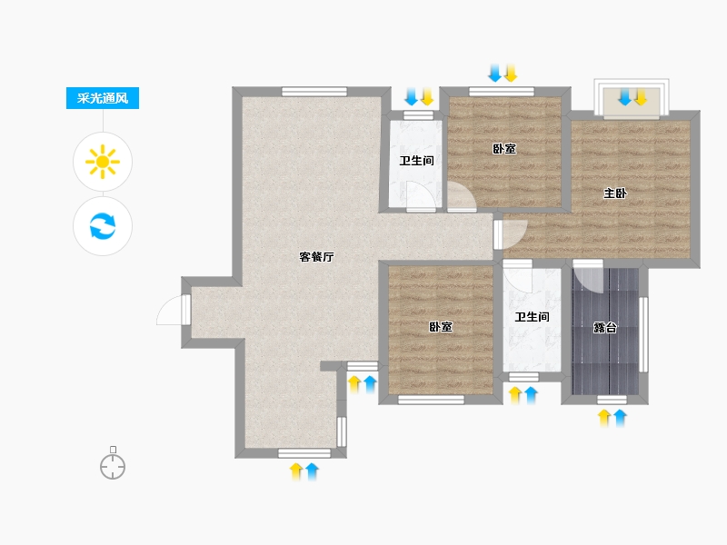 四川省-巴中市-宇忆叠翠-83.19-户型库-采光通风