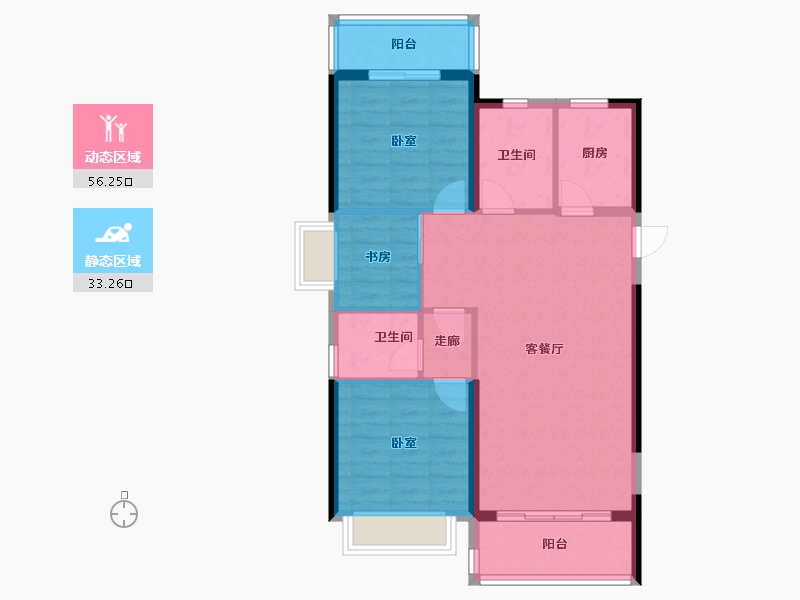 福建省-漳州市-永鸿御溪谷-80.66-户型库-动静分区