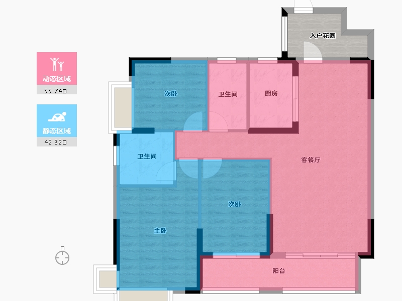 湖南省-常德市-宏泰·玖州府-94.31-户型库-动静分区