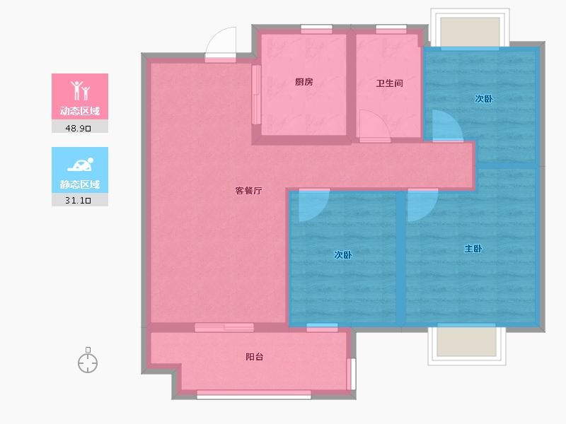 江西省-南昌市-江铃龙湖云璟-71.20-户型库-动静分区