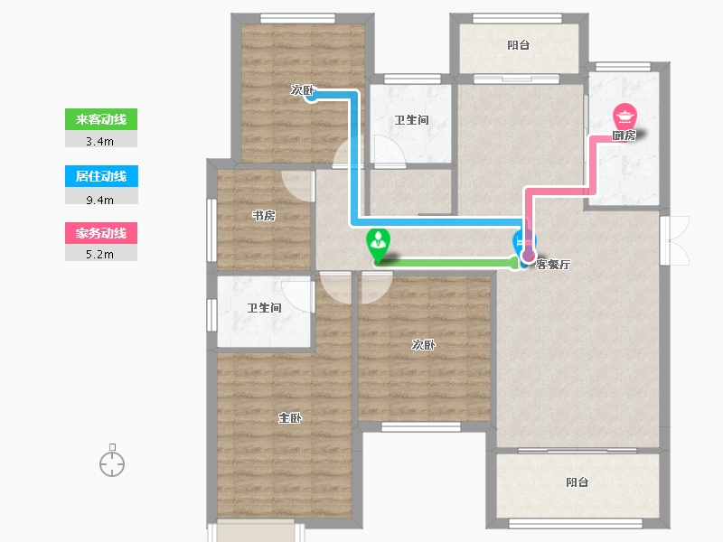 河南省-信阳市-美景东方-113.97-户型库-动静线