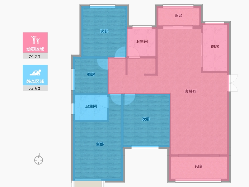 河南省-信阳市-美景东方-113.97-户型库-动静分区