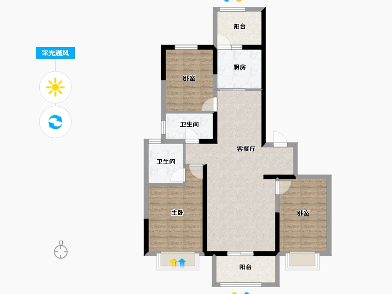 山西省-太原市-山投·青运城-96.94-户型库-采光通风