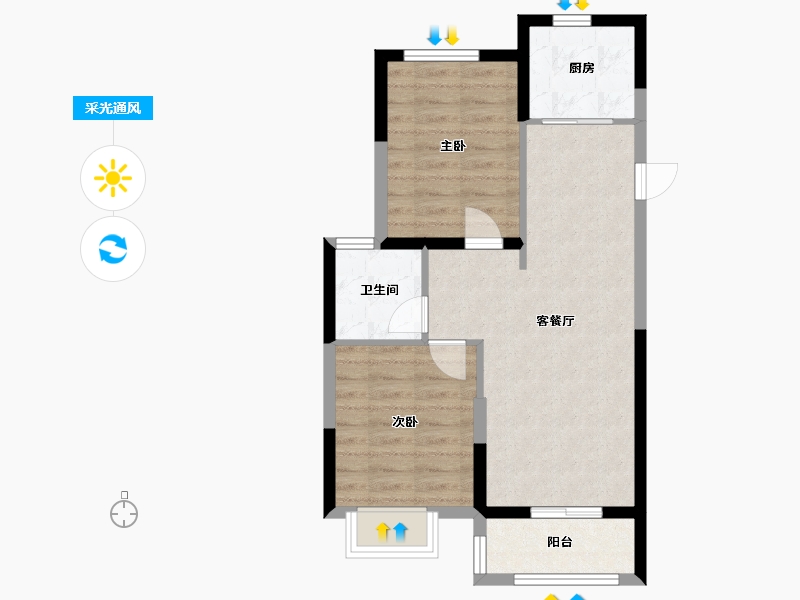 浙江省-嘉兴市-吉翔悦秀-59.11-户型库-采光通风