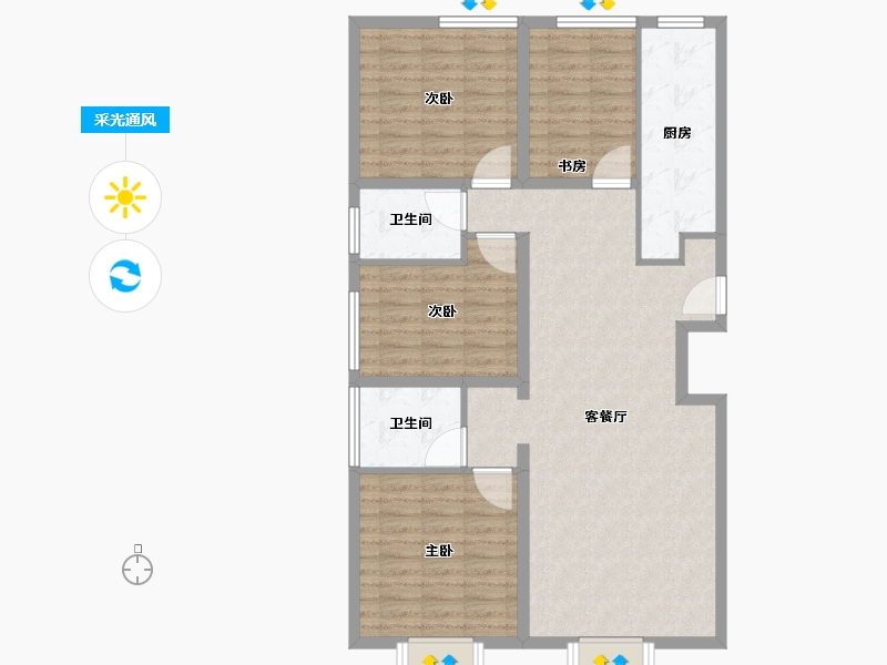 北京-北京市-万科天竺悦府-104.84-户型库-采光通风