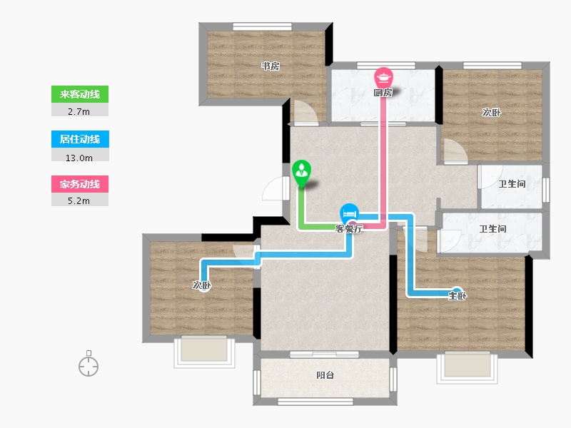 浙江省-嘉兴市-玖龙府-98.59-户型库-动静线