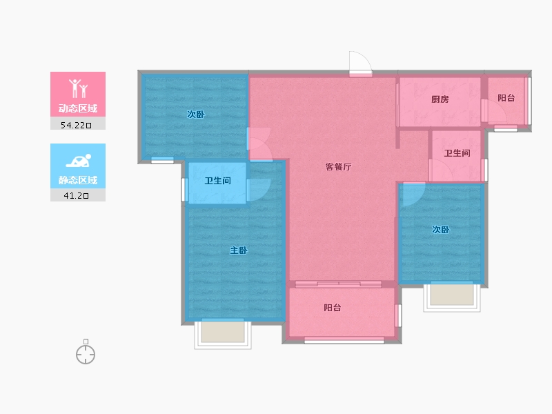 湖北省-黄冈市-晶帝学府世家-89.00-户型库-动静分区