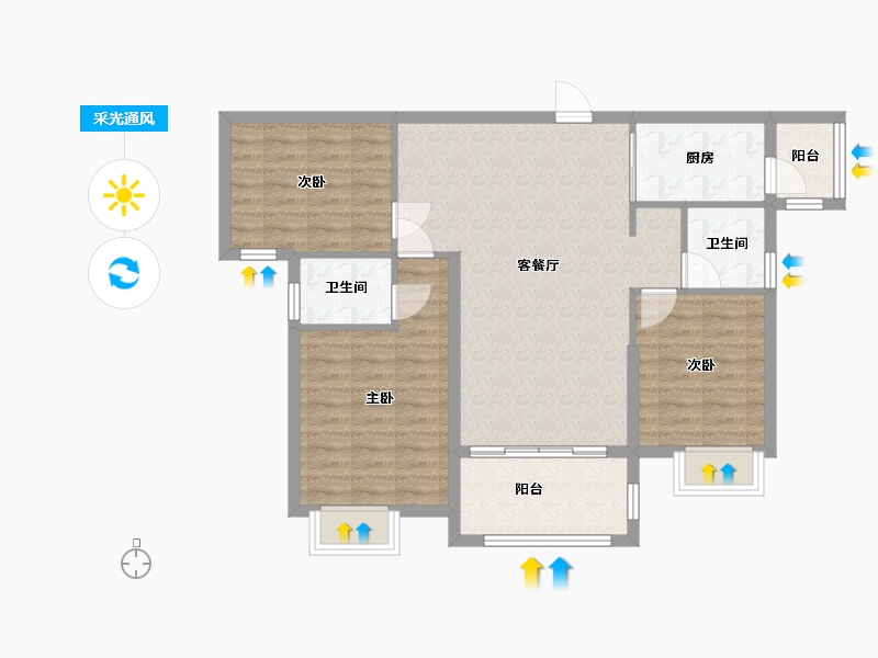 湖北省-黄冈市-晶帝学府世家-89.00-户型库-采光通风