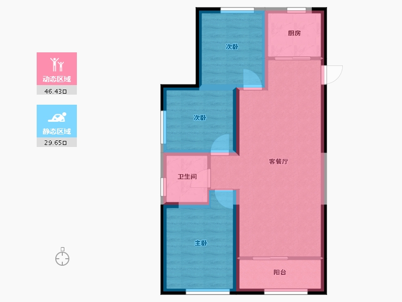 山西省-晋中市-悦唐·慧和郡-67.54-户型库-动静分区