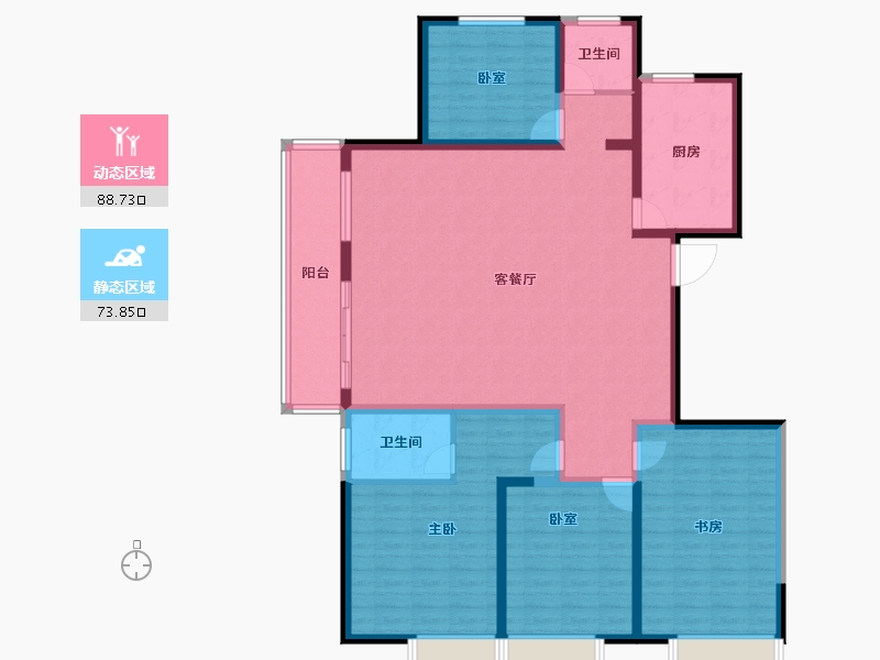 河南省-安阳市-中茂玖悦府-147.15-户型库-动静分区