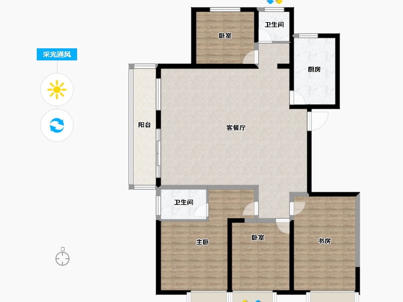 河南省-安阳市-中茂玖悦府-147.15-户型库-采光通风