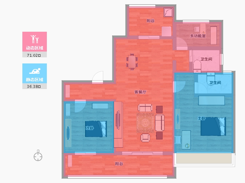 河南省-洛阳市-碧桂园山河城山河赋-94.92-户型库-动静分区