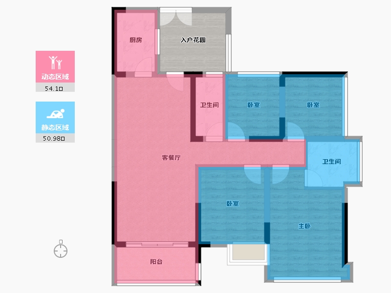 贵州省-黔东南苗族侗族自治州-冠顺山江华府-101.59-户型库-动静分区