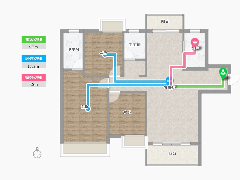 福建省-宁德市-屏南华阳小区一期-89.48-户型库-动静线