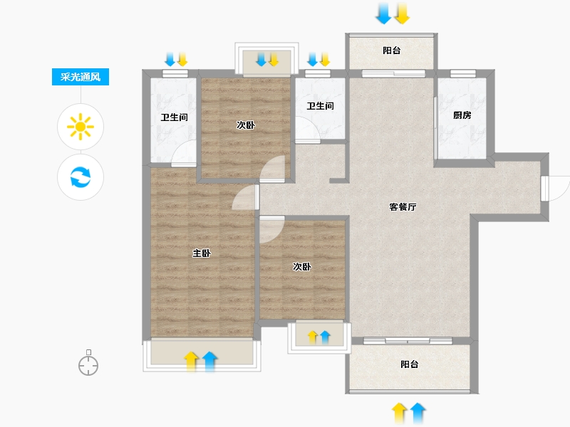 福建省-宁德市-屏南华阳小区一期-89.48-户型库-采光通风