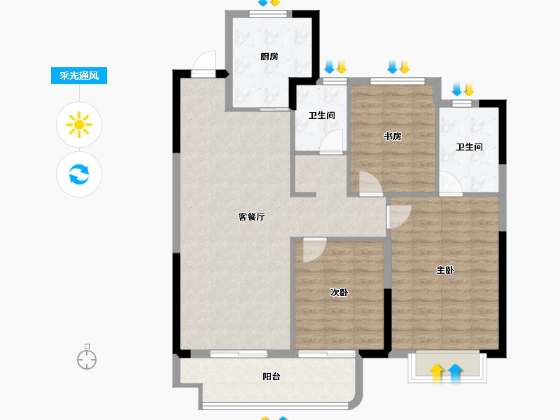 浙江省-宁波市-中交·蔚泱云城-102.05-户型库-采光通风