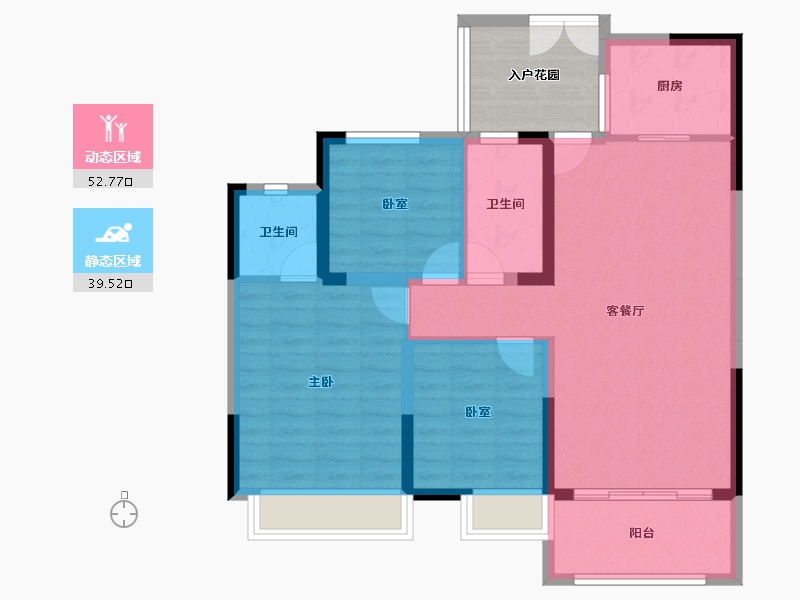 贵州省-黔东南苗族侗族自治州-冠顺山江华府-89.32-户型库-动静分区