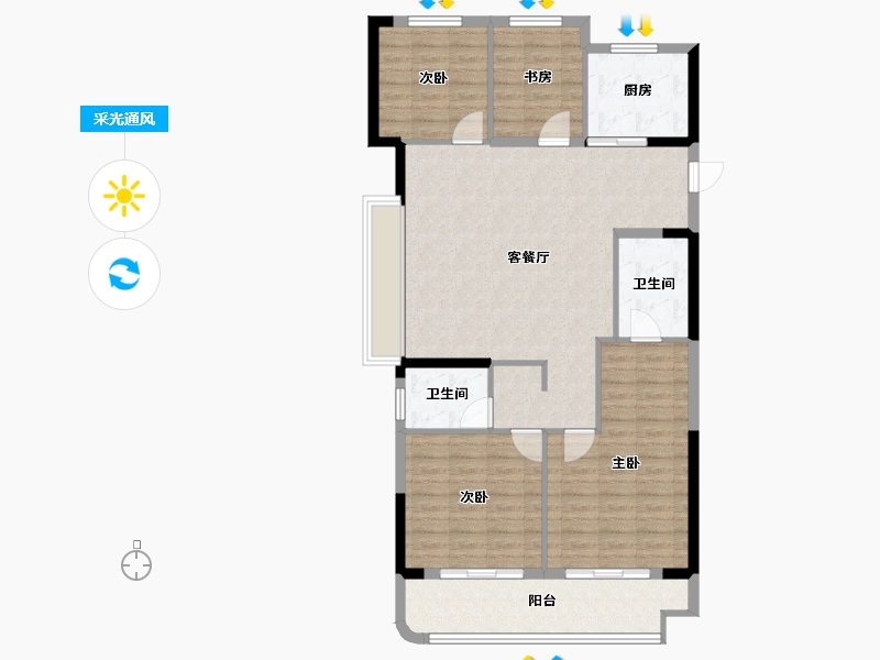 浙江省-宁波市-中交·蔚泱云城-106.14-户型库-采光通风