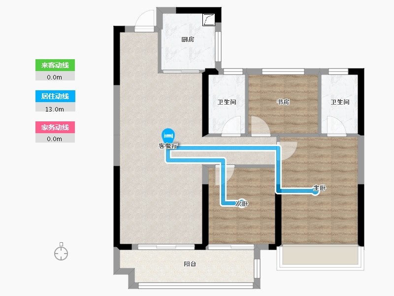 湖南省-株洲市-旗滨玖玺-84.92-户型库-动静线