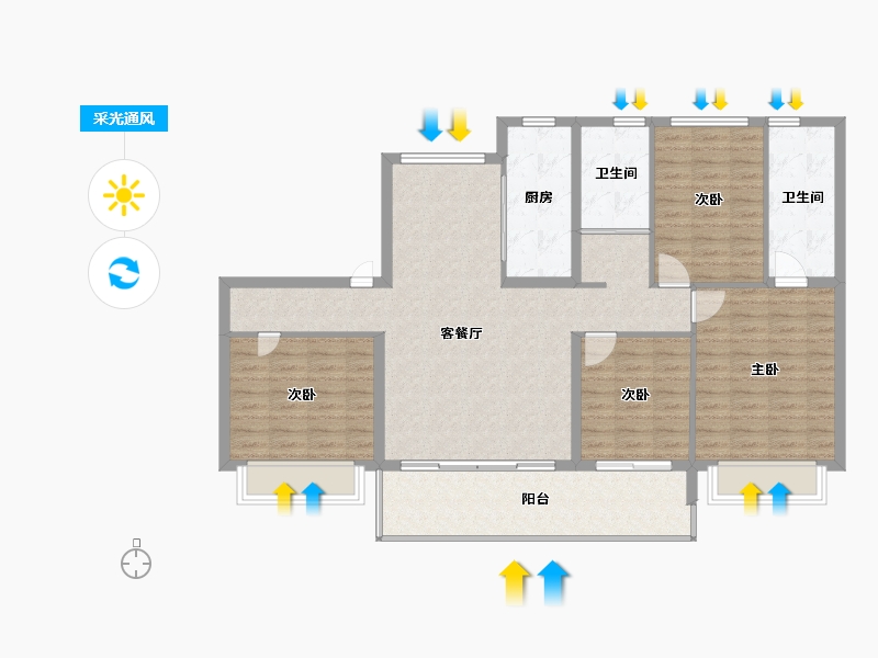 河南省-信阳市-信阳碧桂园领墅-114.40-户型库-采光通风