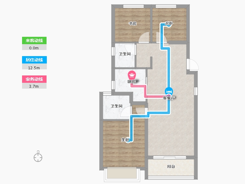 浙江省-宁波市-保利翡翠城市·和光城樾二期-69.27-户型库-动静线