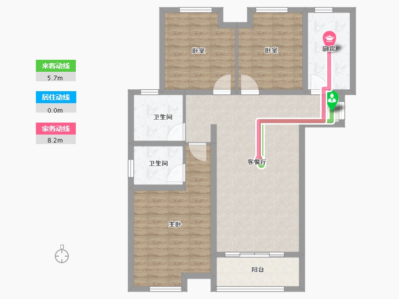 江苏省-宿迁市-中豪·运河澜湾-95.20-户型库-动静线