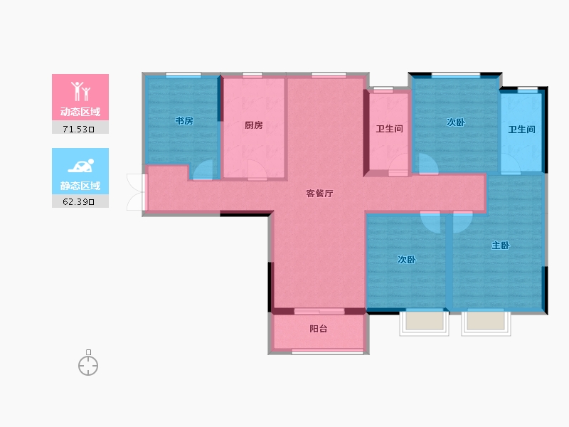 安徽省-黄山市-鸿威·东方雅苑-120.57-户型库-动静分区