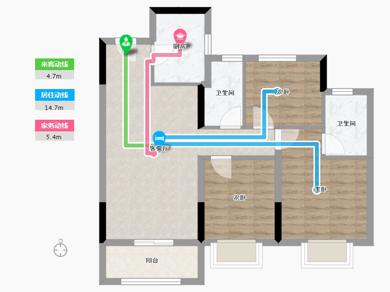 浙江省-嘉兴市-玖龙府-71.22-户型库-动静线