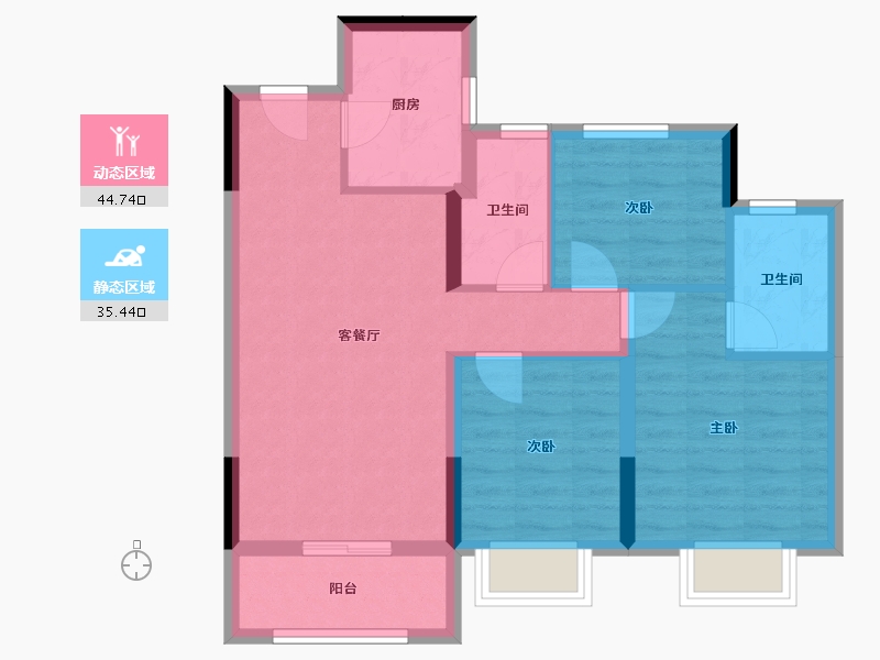 浙江省-嘉兴市-玖龙府-71.22-户型库-动静分区