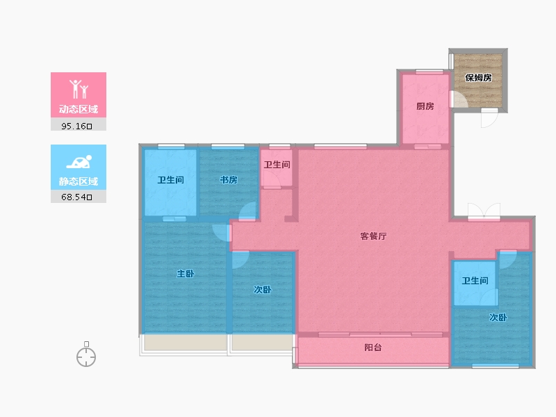 河北省-唐山市-禹洲凤凰府-155.23-户型库-动静分区