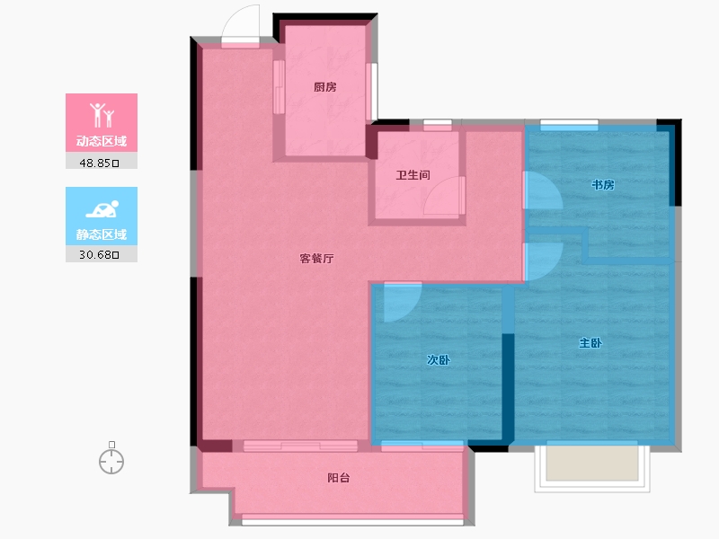 浙江省-宁波市-中交·蔚泱云城-71.57-户型库-动静分区