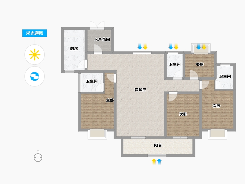 江西省-上饶市-华云·状元府-144.87-户型库-采光通风