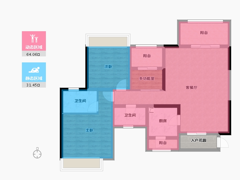 四川省-成都市-棠湖泊林城南郡​-87.21-户型库-动静分区